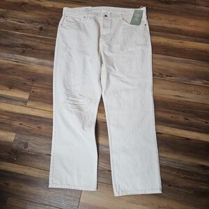 Men's Relaxed Fit Cream Jeans